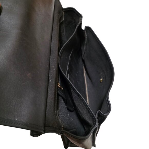 Vintage Coach Black Leather Messenger Bag Briefcase - Made in USA - No E4C 5266 - Picture 4 of 6